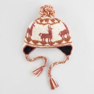 Nwt Llama Wool Trapper Pom Pom Hat 